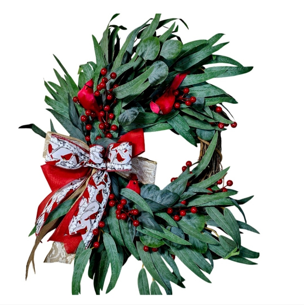 All season cardinal wreath